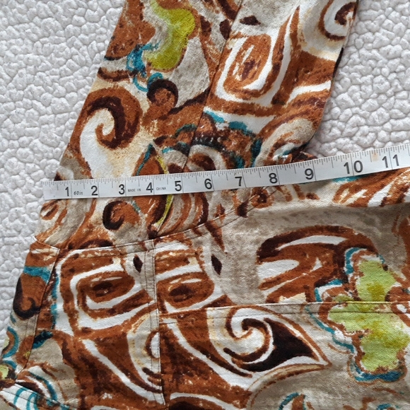 Parsley & Sage Medium Green Brown Abstract Print Grommet Lightweight Jacket - Picture 11 of 16